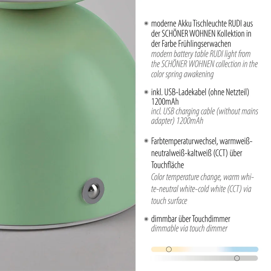 Akku-Tischleuchte "RUDI" detail