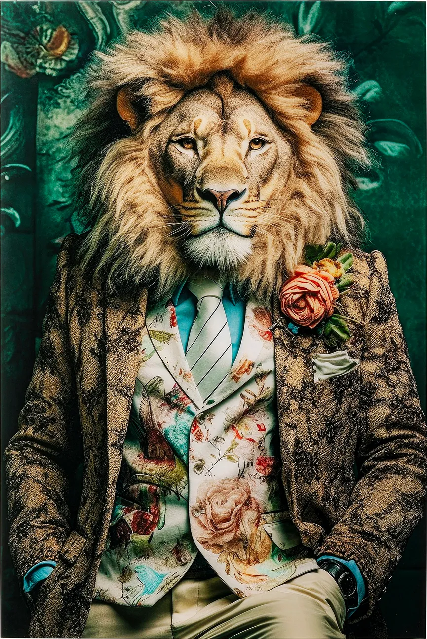 Glasbild Lion hauptaufnahme