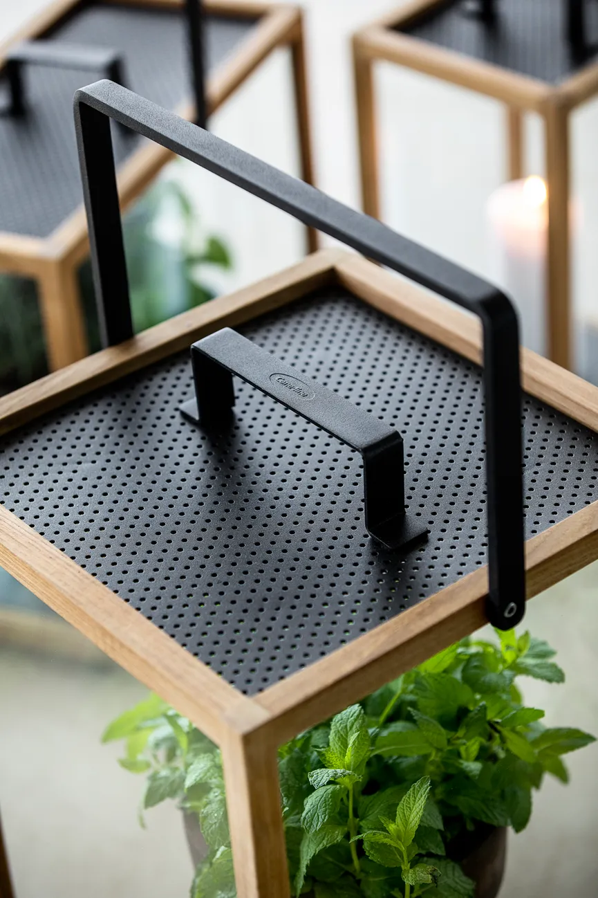 Laterne klein Teak/Aluminium detail