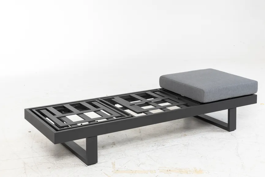 Sofaliege Anthrazit Aluminium funktion