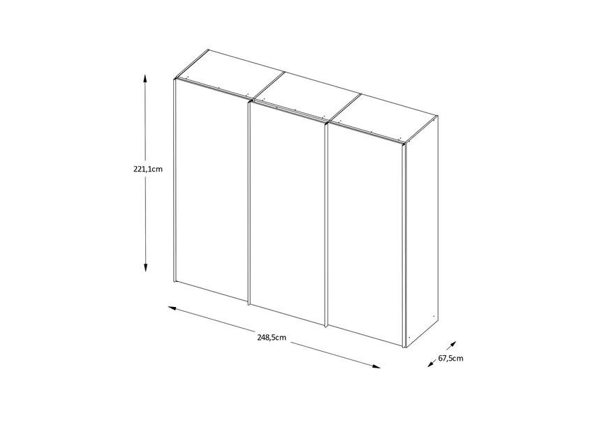 Schwebetürenschrank 3-trg. detail
