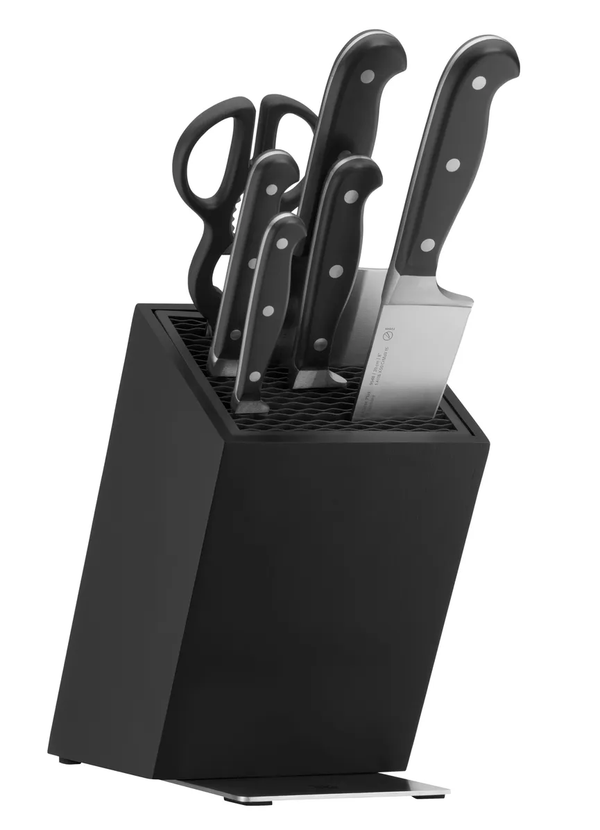 Messerblock unbestückt schwarz detail