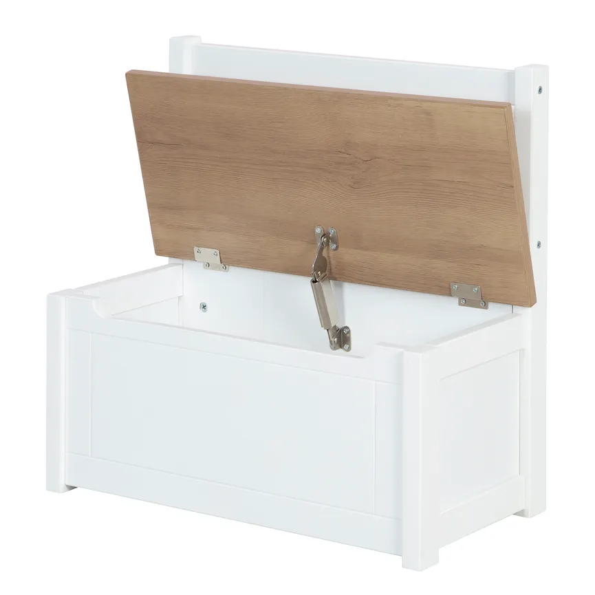 Sitzbank weiß/natur detail