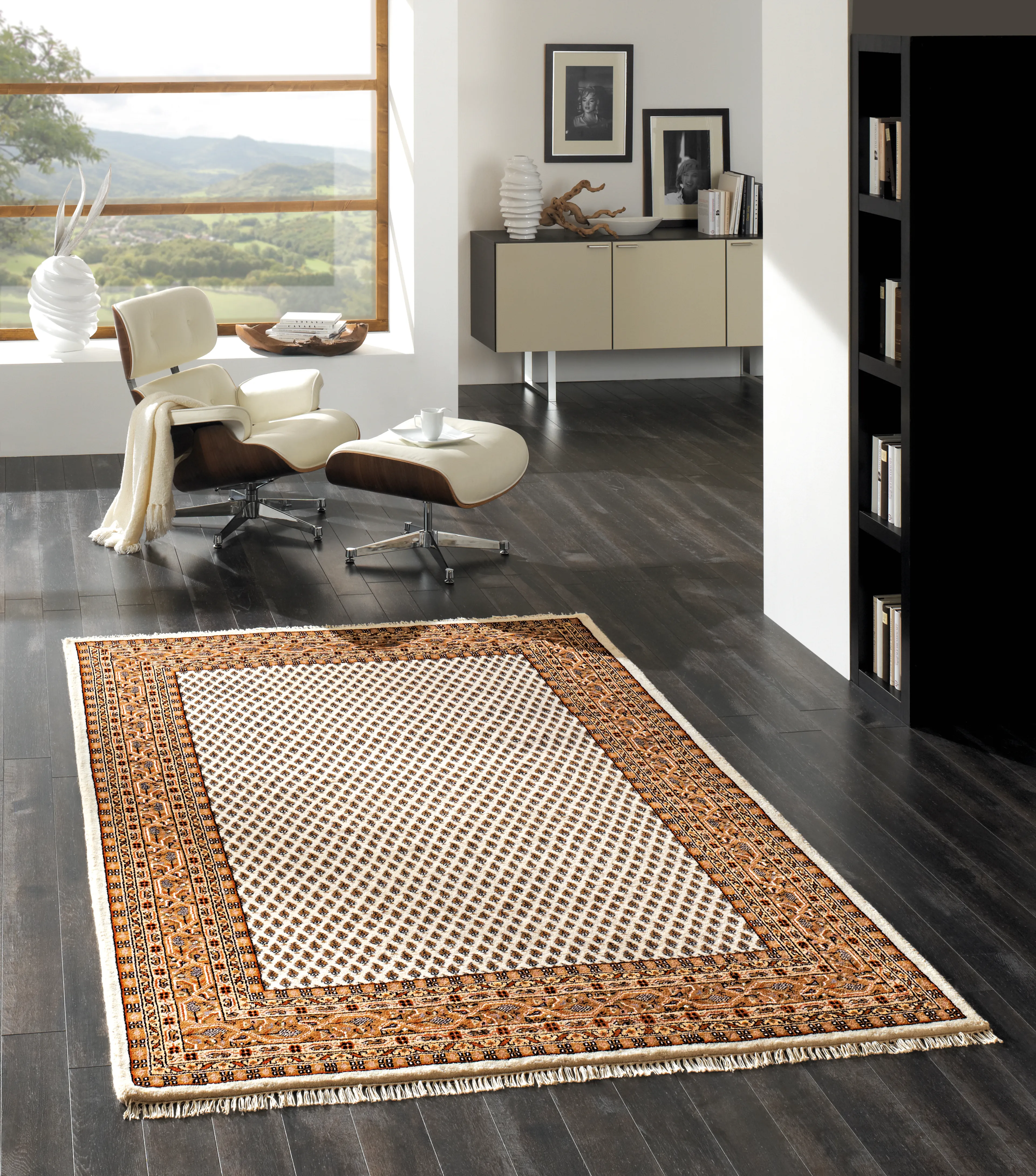 Orientteppich Mir Boteh Plain 60 x 90 cm
