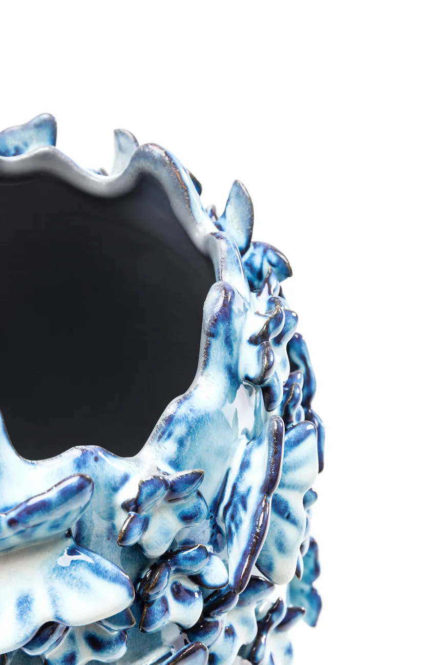 Vase "Butterflies" S blau detail