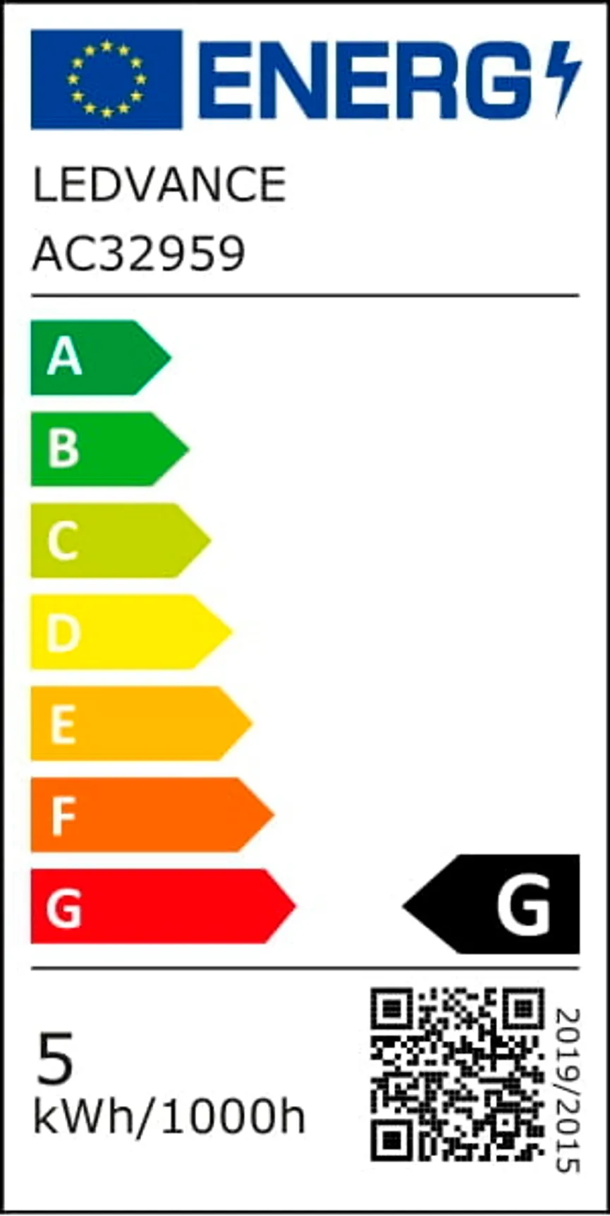 E27/4,5W RGBW Kolben energielabel