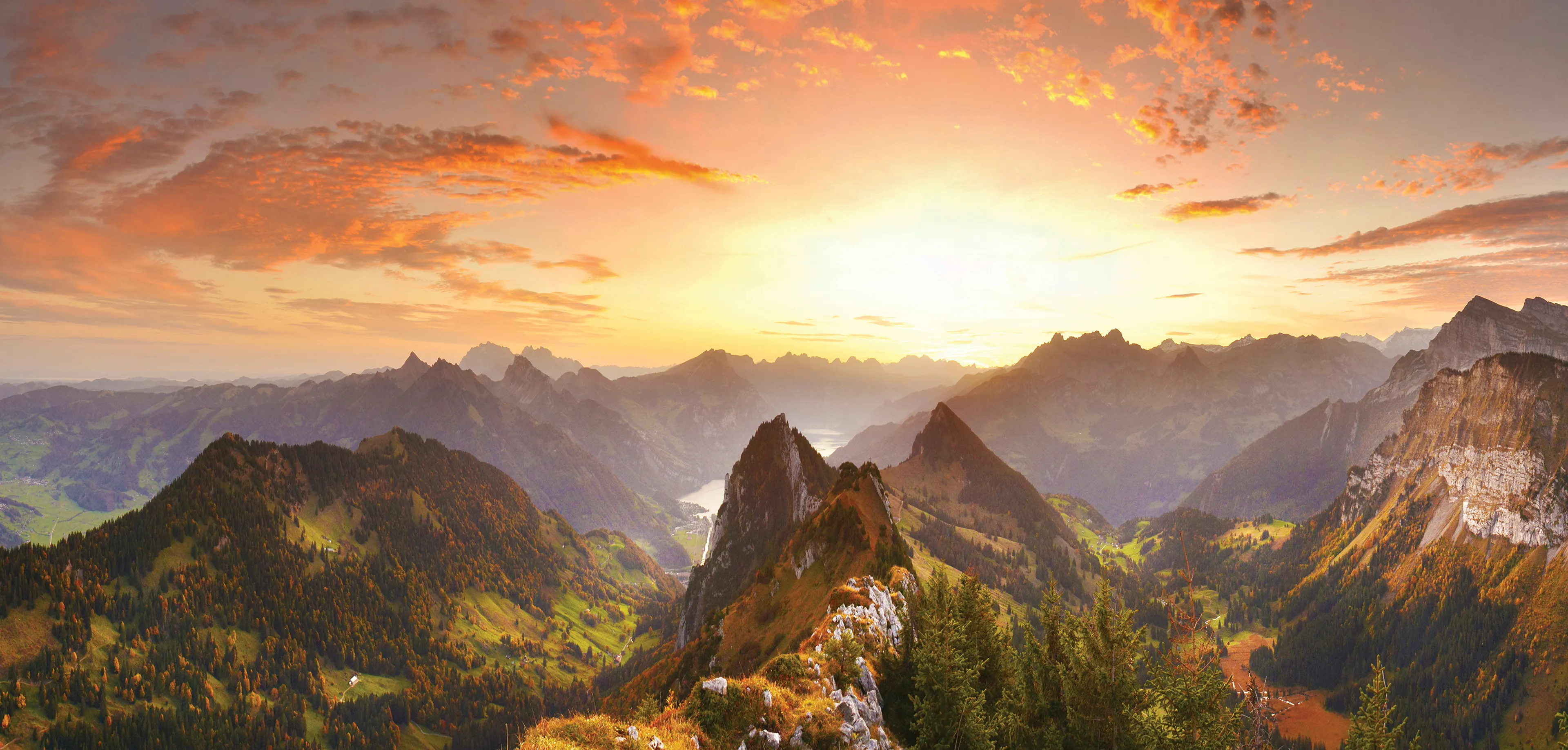 Wandbild 55 x 115 cm Swiss Alps III
