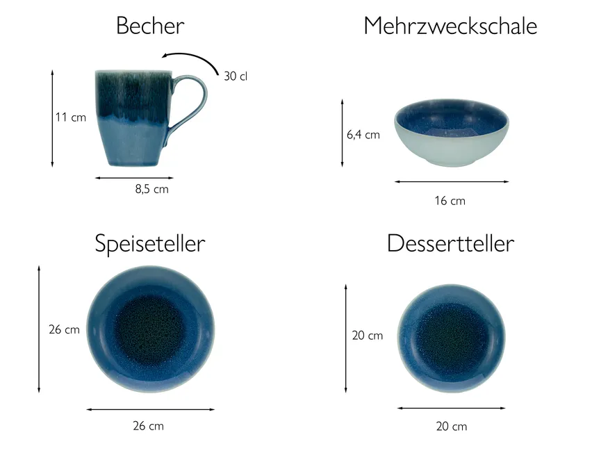 Müslischale "Caldera" blau detail