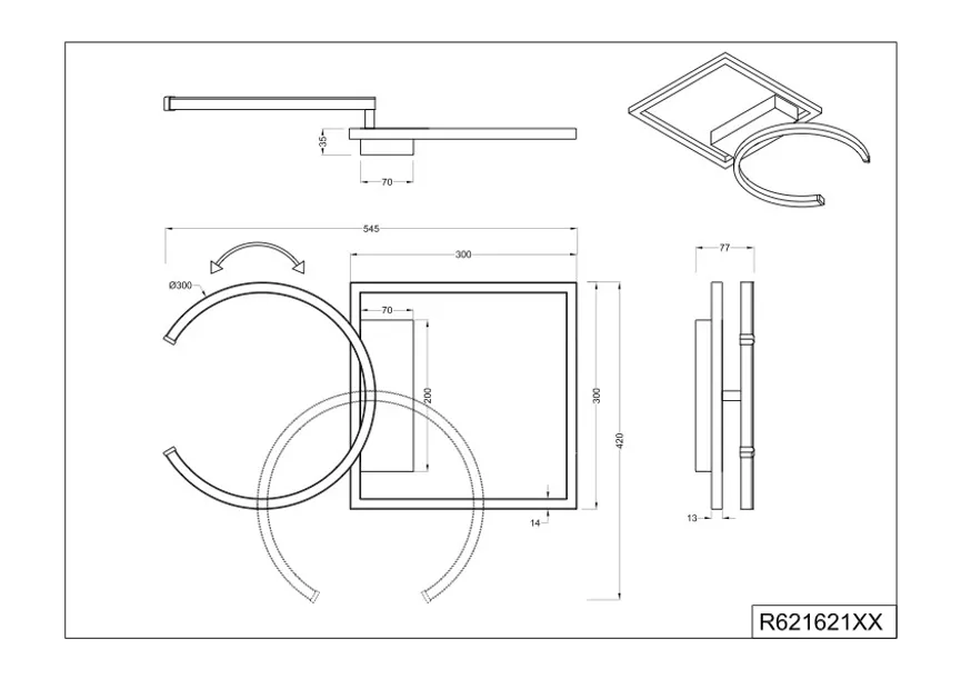 Deckenleuchte "Pivot" detail