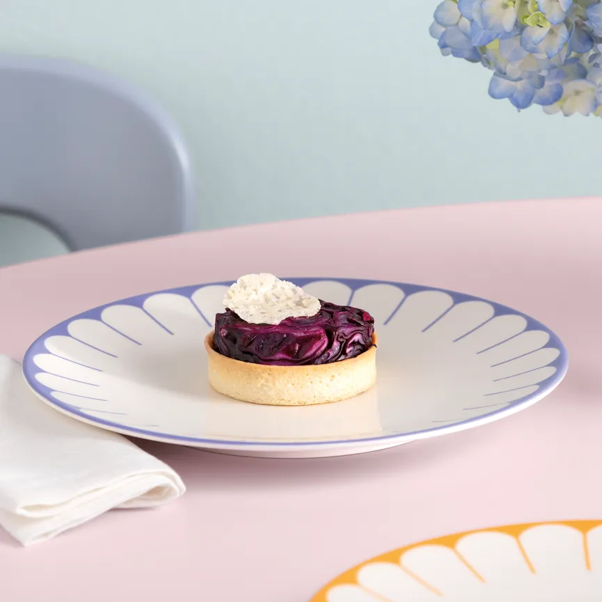 Speiseteller "Fleur" bleu milieu