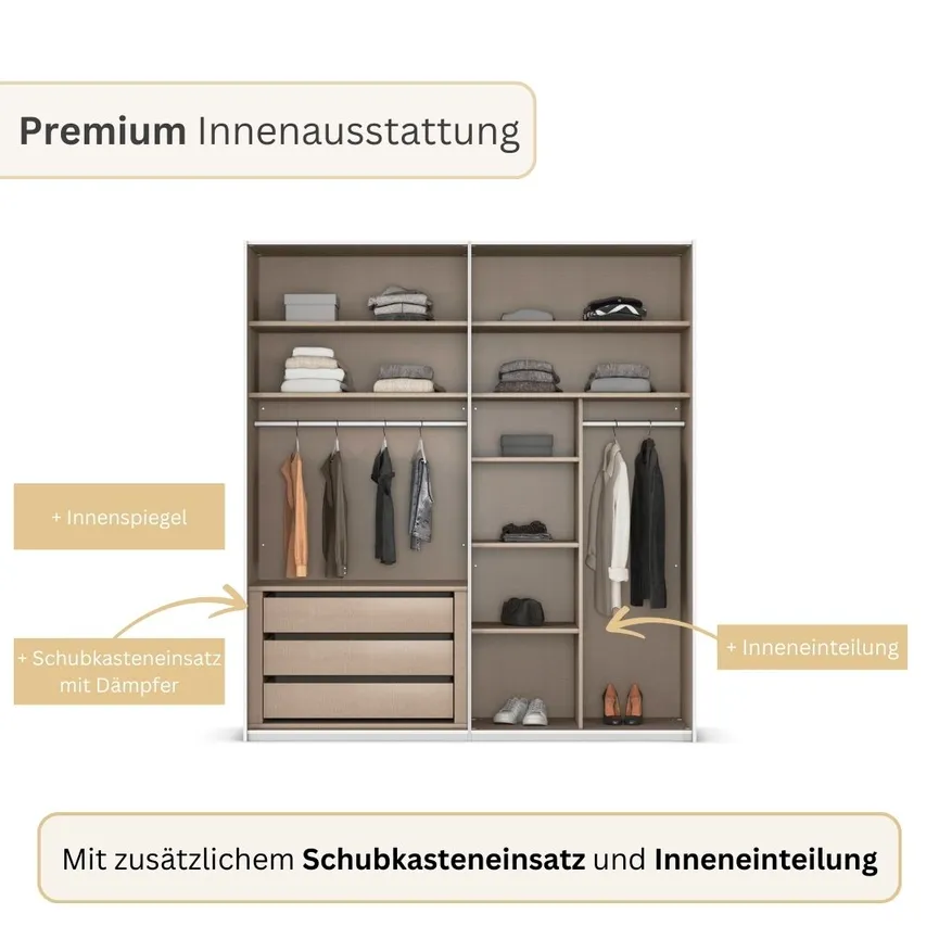 Drehtürenschrank 4-trg. detail