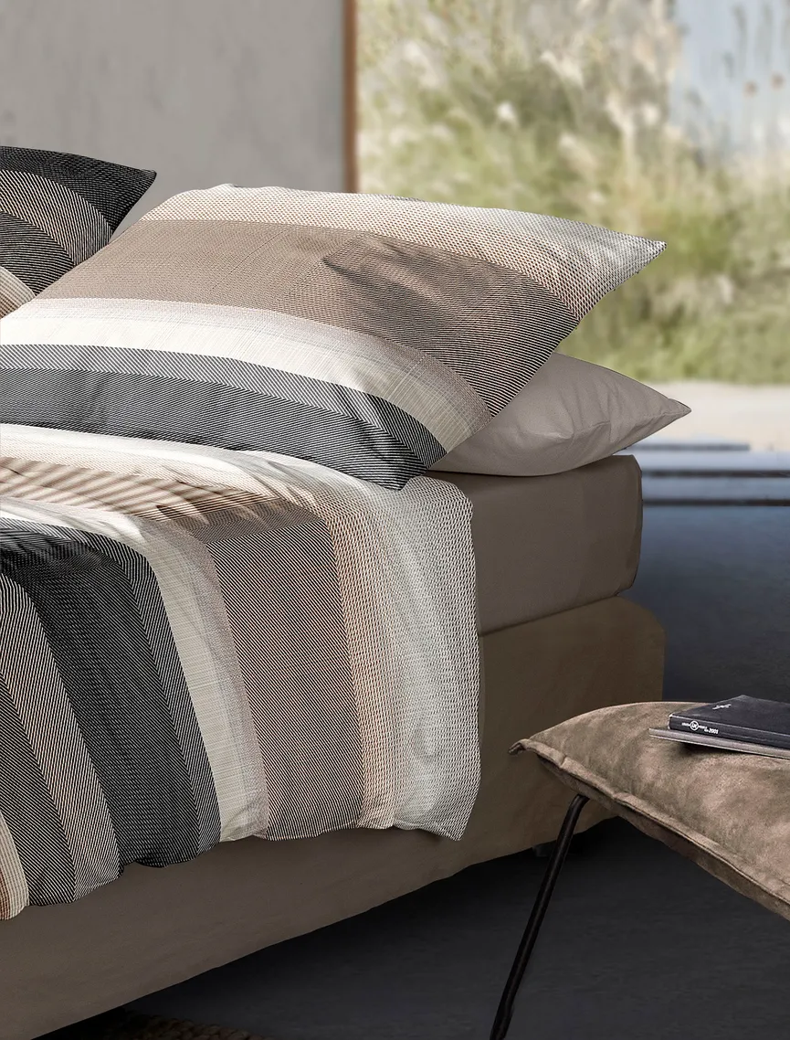 Satin-Bettw. Wave 135x200 milieu