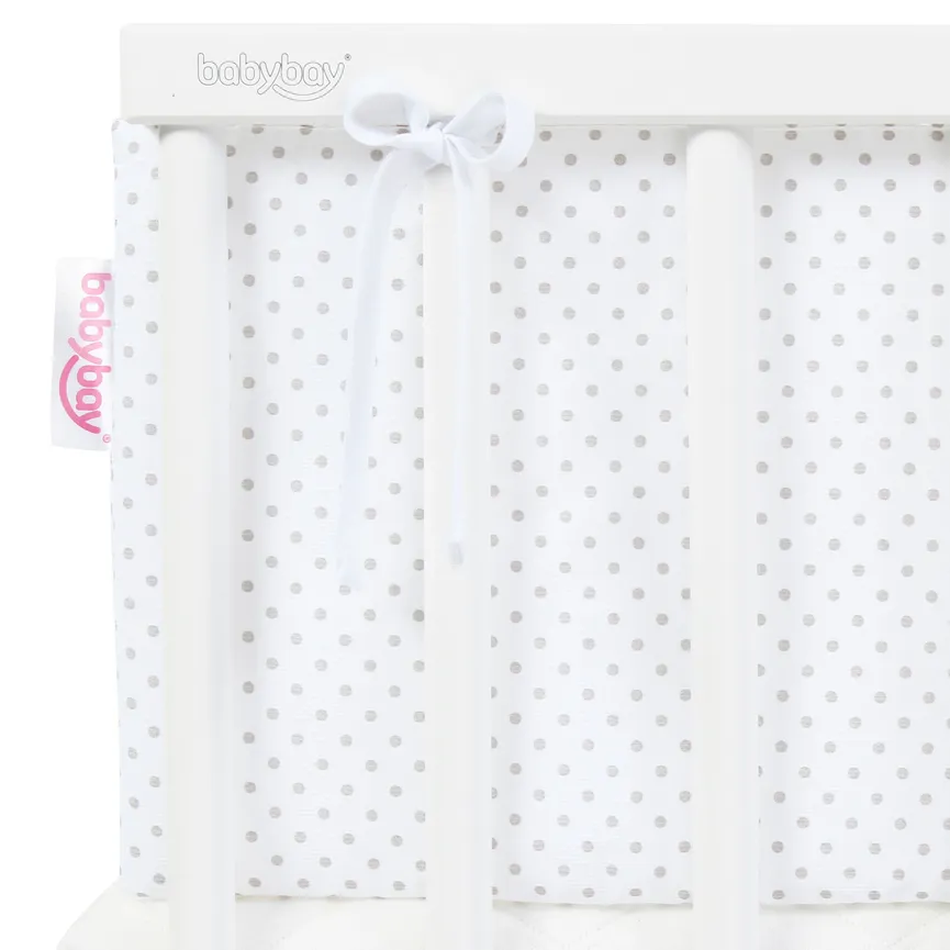 Nestchen weiß Punkte perlgrau detail