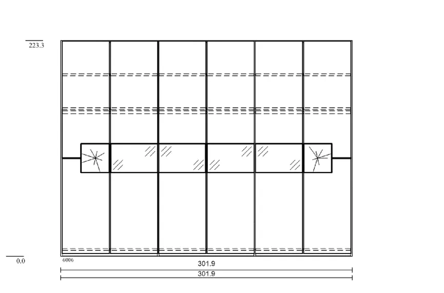 Drehtürenschrank 6-trg. detail