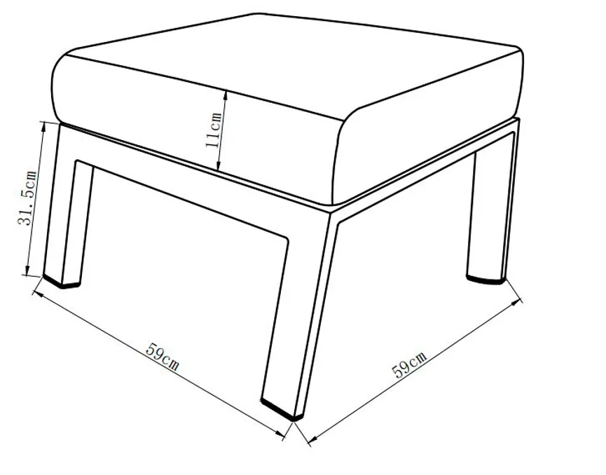 Hocker Grau detail