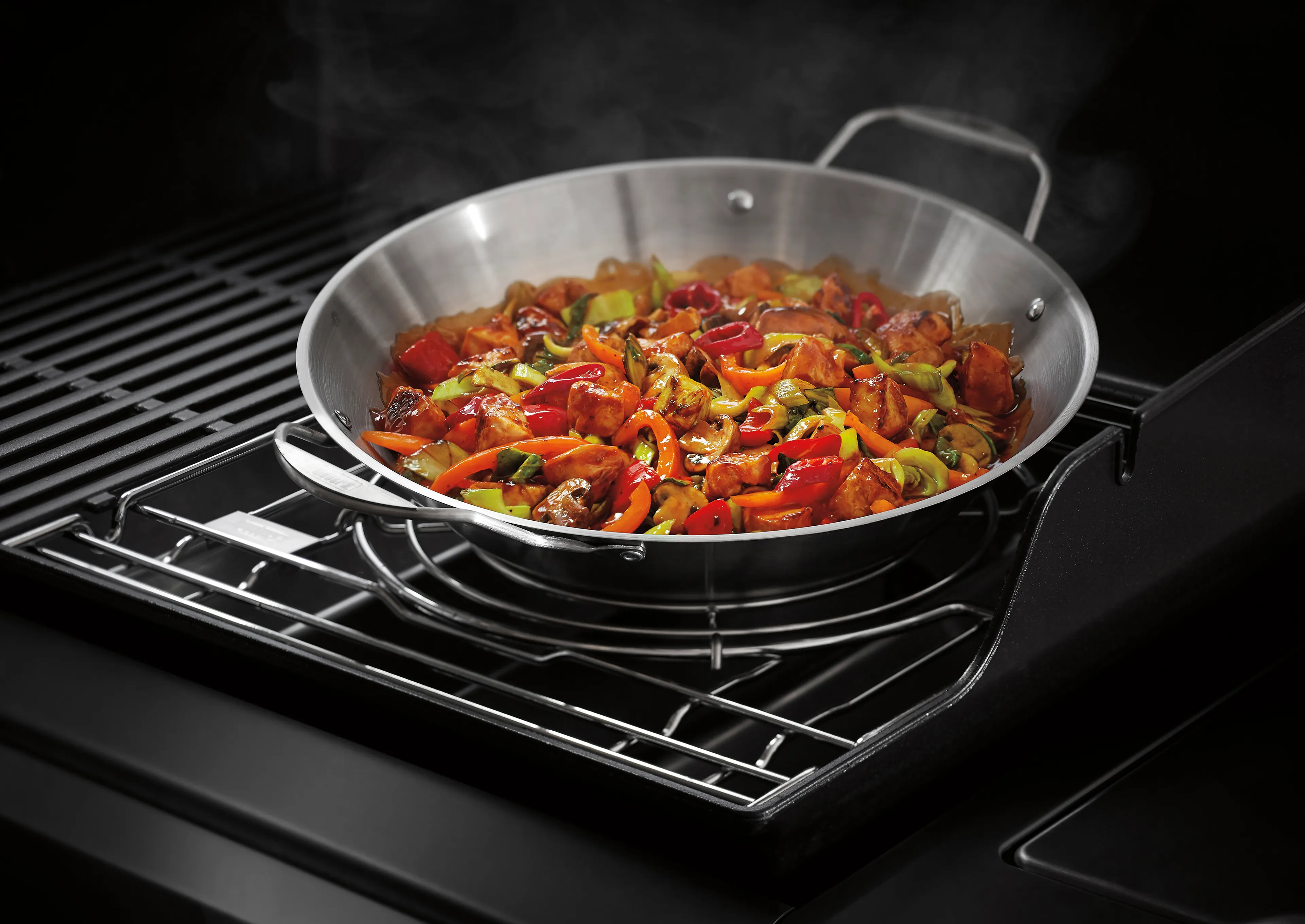 Grill-Wok  Crafted Wok mit Dünsteinsatz