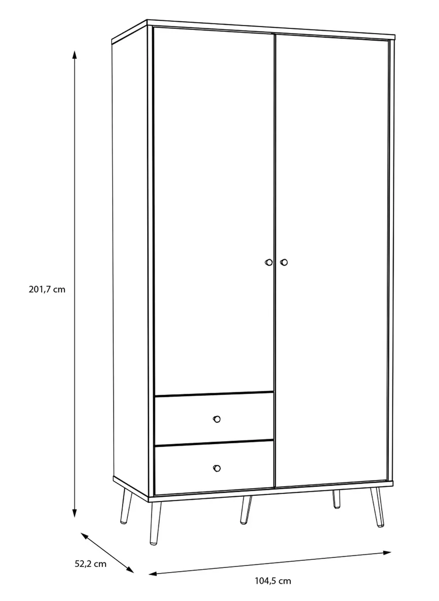 Kleiderschrank 2-trg. detail