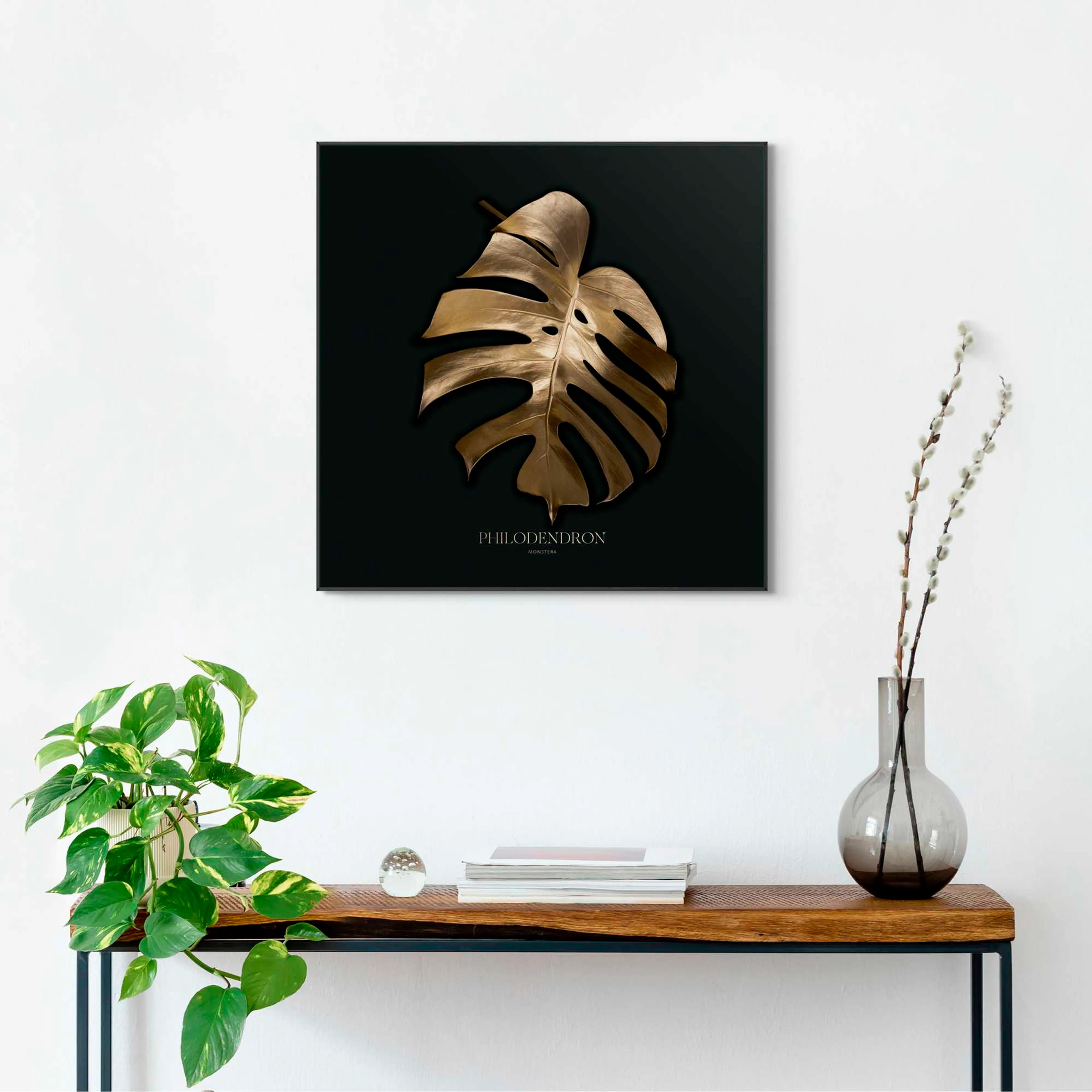 Wandbild 50 x 50 cm Philo Gold