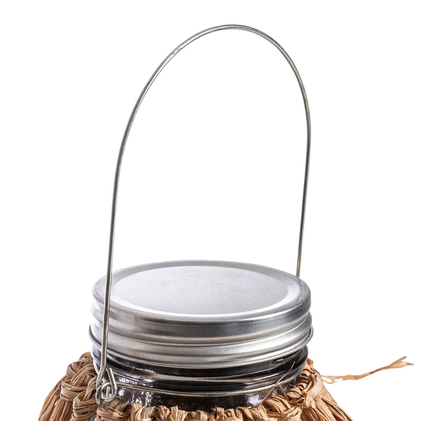 Laterne "LED" grau natur detail