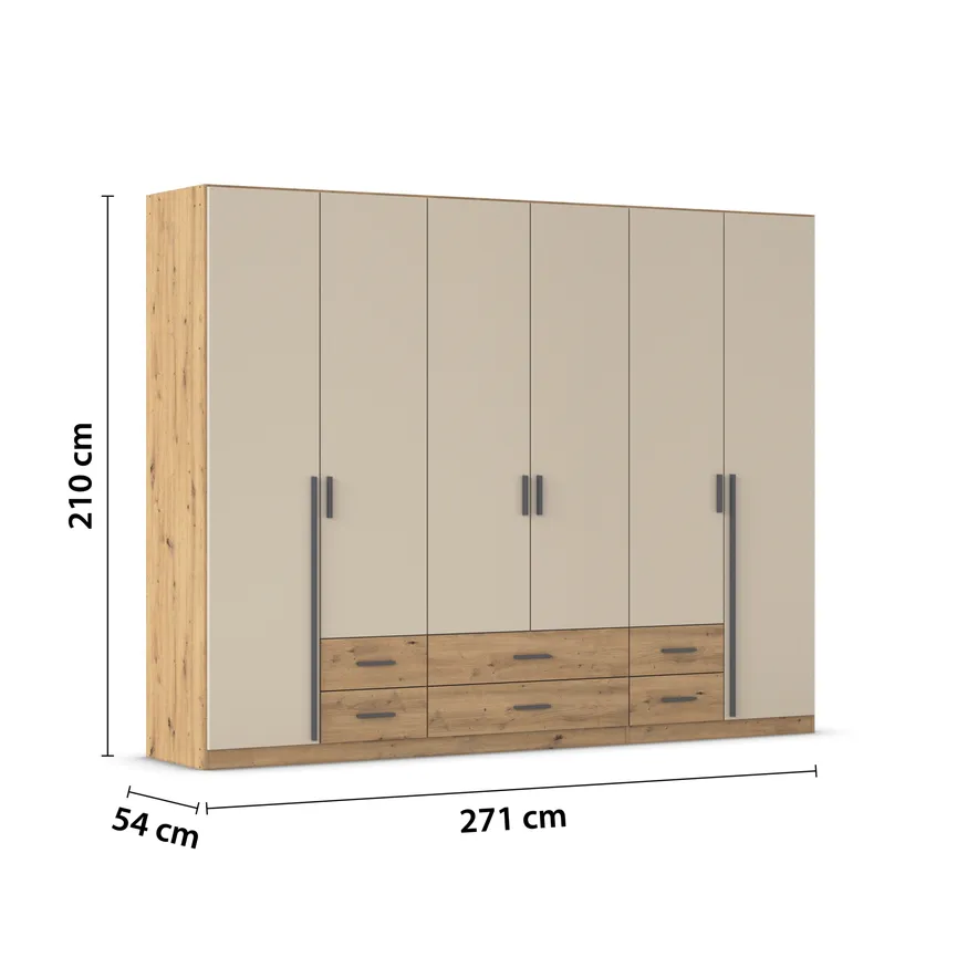 Drehtürenschrank 6-trg. detail