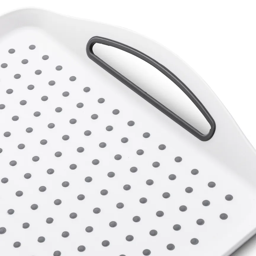 Tablett 45,5 x 32 cm weiß detail