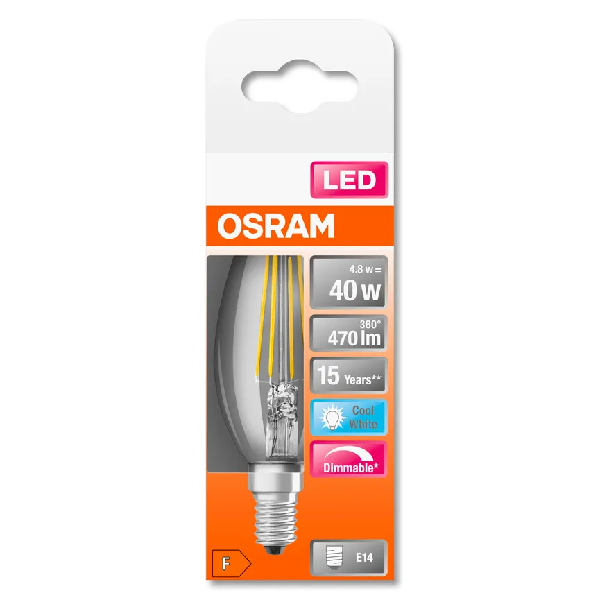 E14/4,8 Watt LED Kerze dimmbar detail