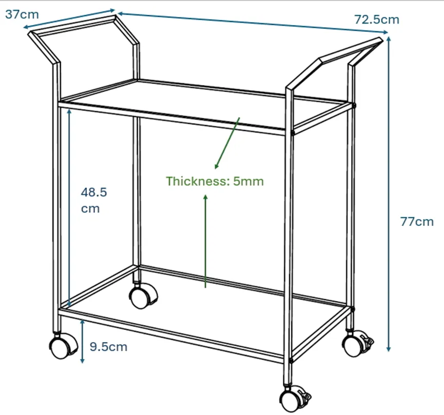Servierwagen 62218-BK Clear detail