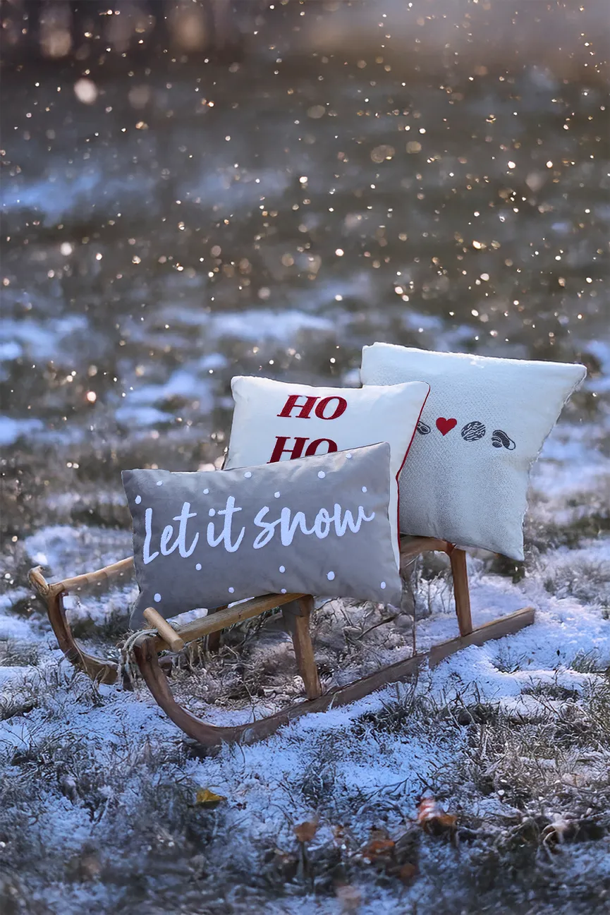 Kissen "Snow" taupe milieu
