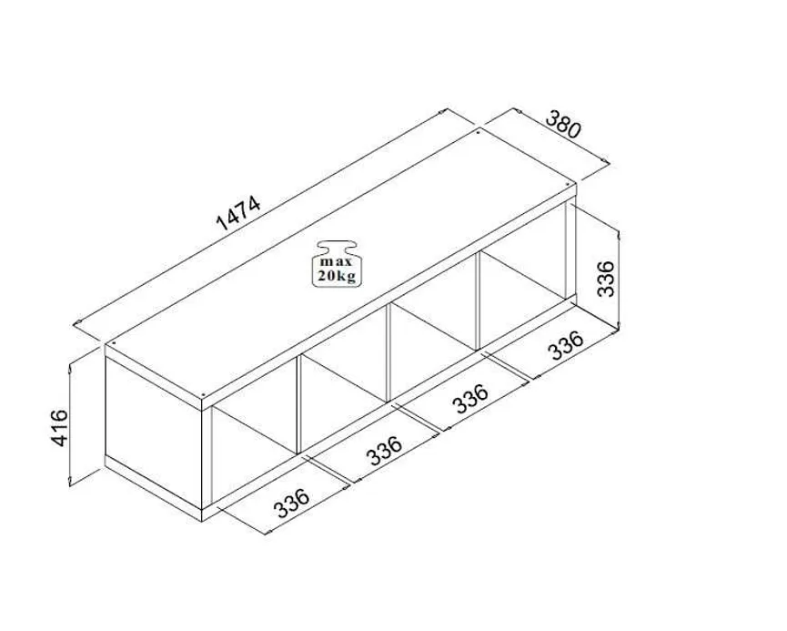 Raumteiler 1x4 detail