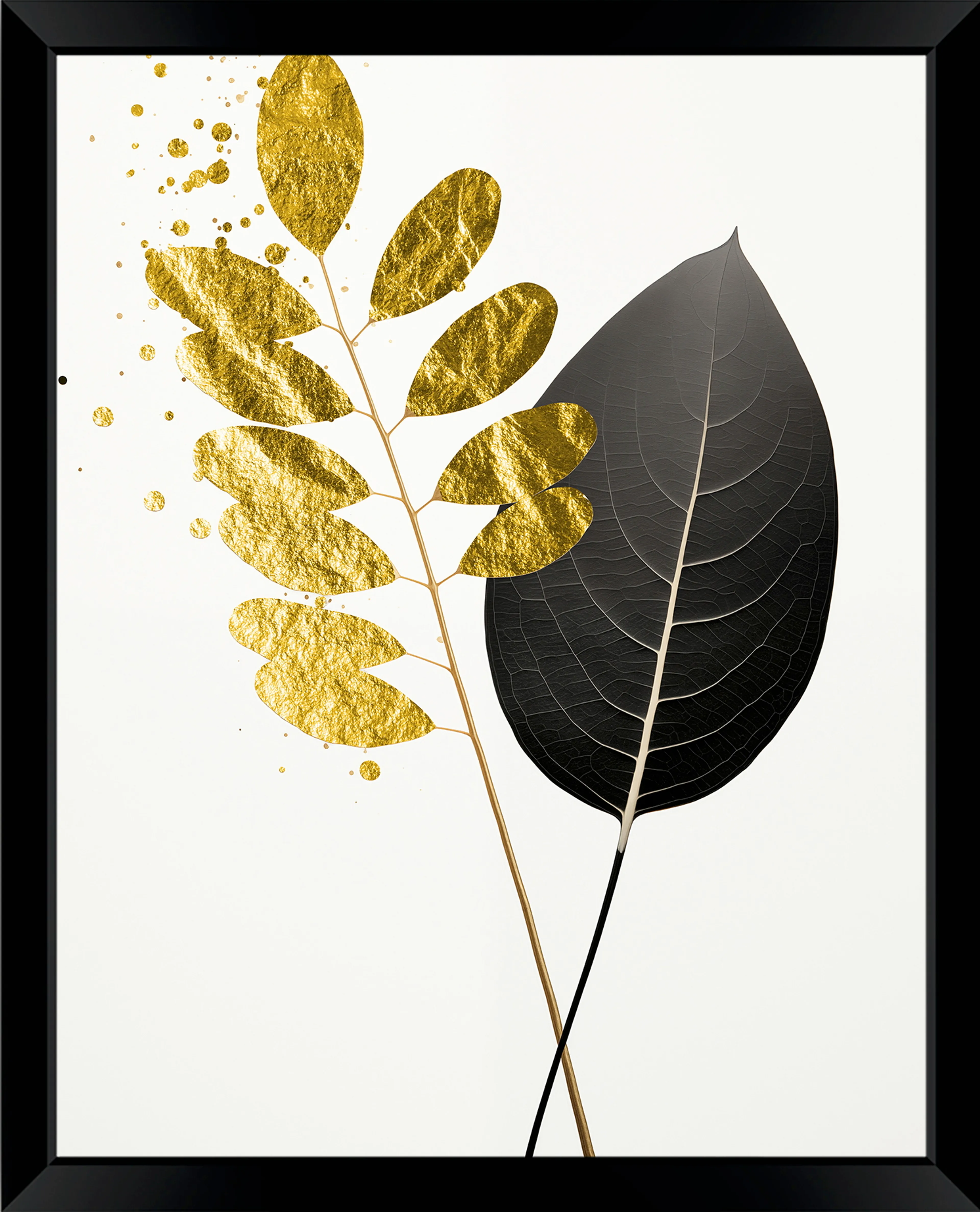 Wandbild 40 x 50 cm Golden Leaves V 
