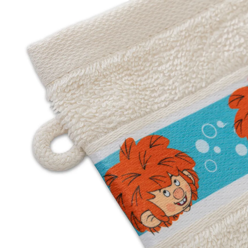 Waschhandschuh "PUMUCKL" creme detail