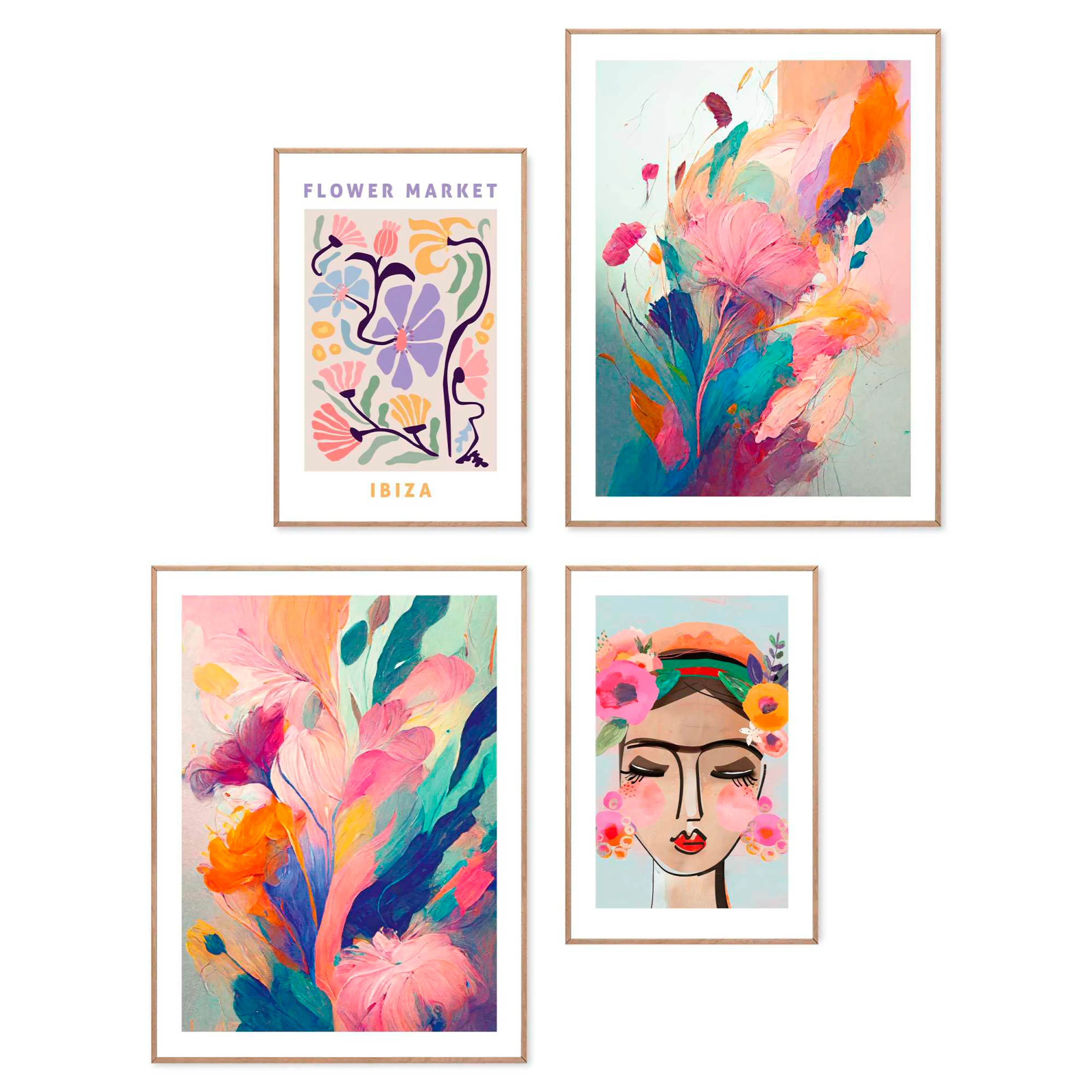 Wandbild Floral Colourful 4tlg.