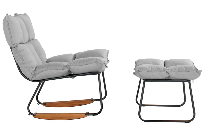 Schaukelstuhl mittelgrau detail