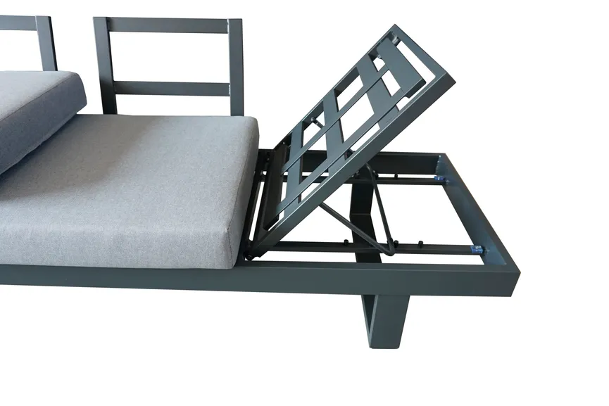 Sofaliege Anthrazit Aluminium funktion