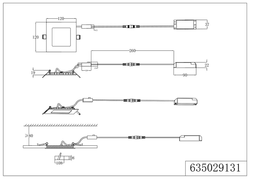 LED-Einbauleuchten "Kibo" detail