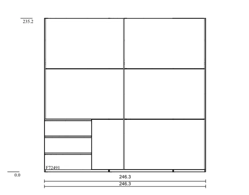 Schwebetürenschrank 2-trg. detail