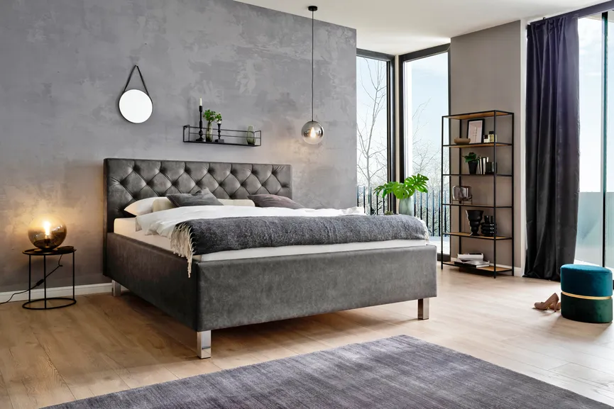 Polsterbett m. Matratze milieu