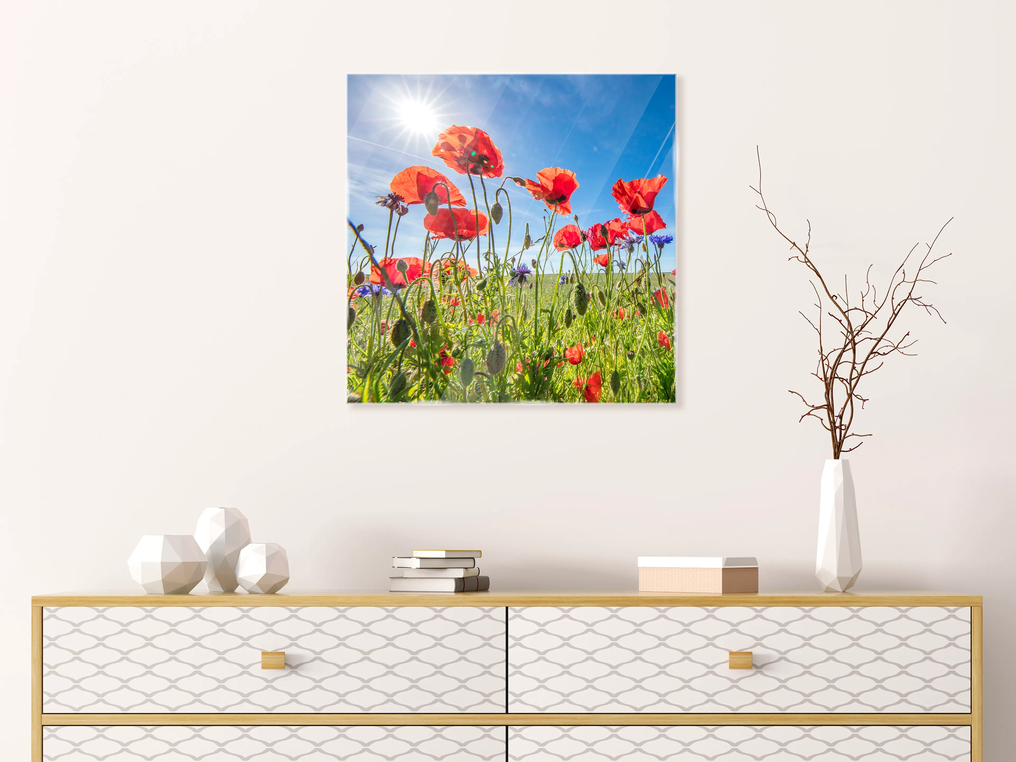 Glasbild 50 x 50 cm Poppies IV