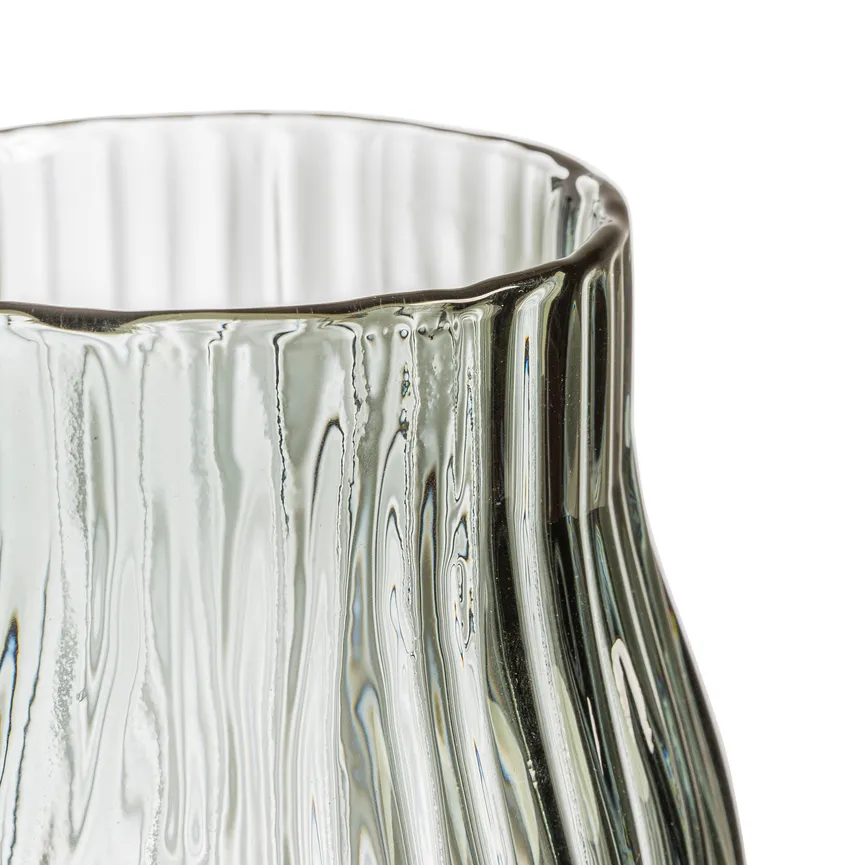 Vase "Welle" M grau-grün detail