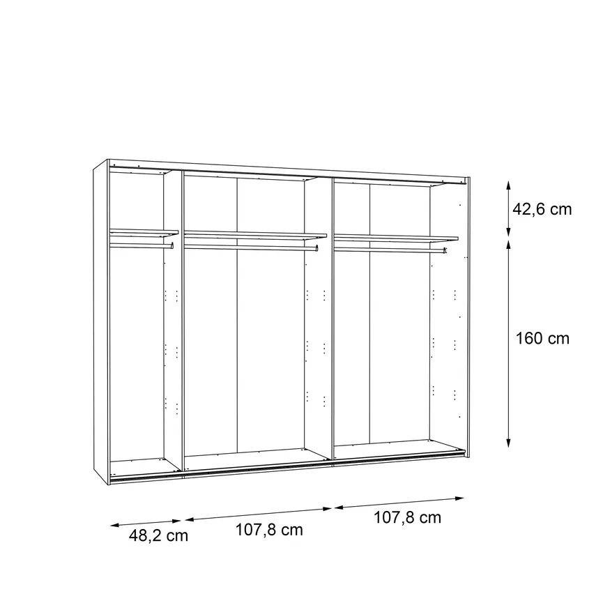 Schwebetürenschrank 2-trg. detail