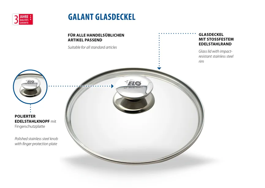 Glasdeckel Galant 16 cm detail