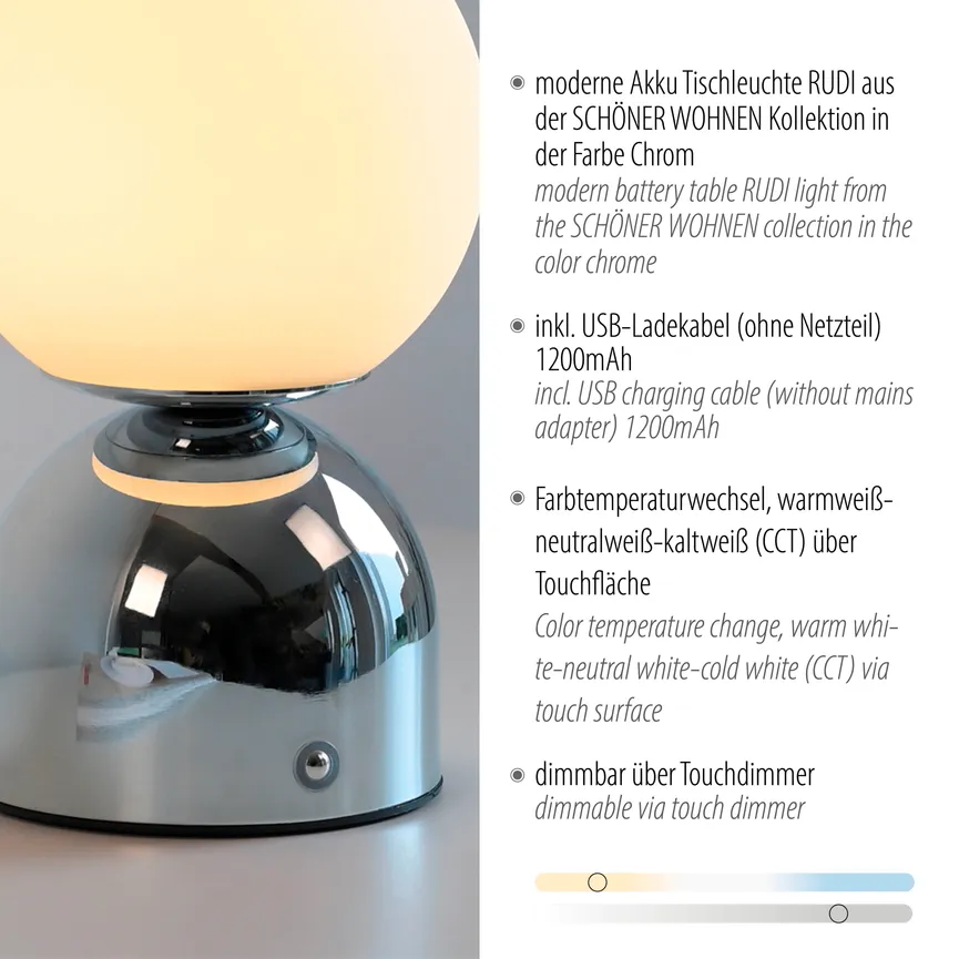 Akku-Tischleuchte "RUDI" detail