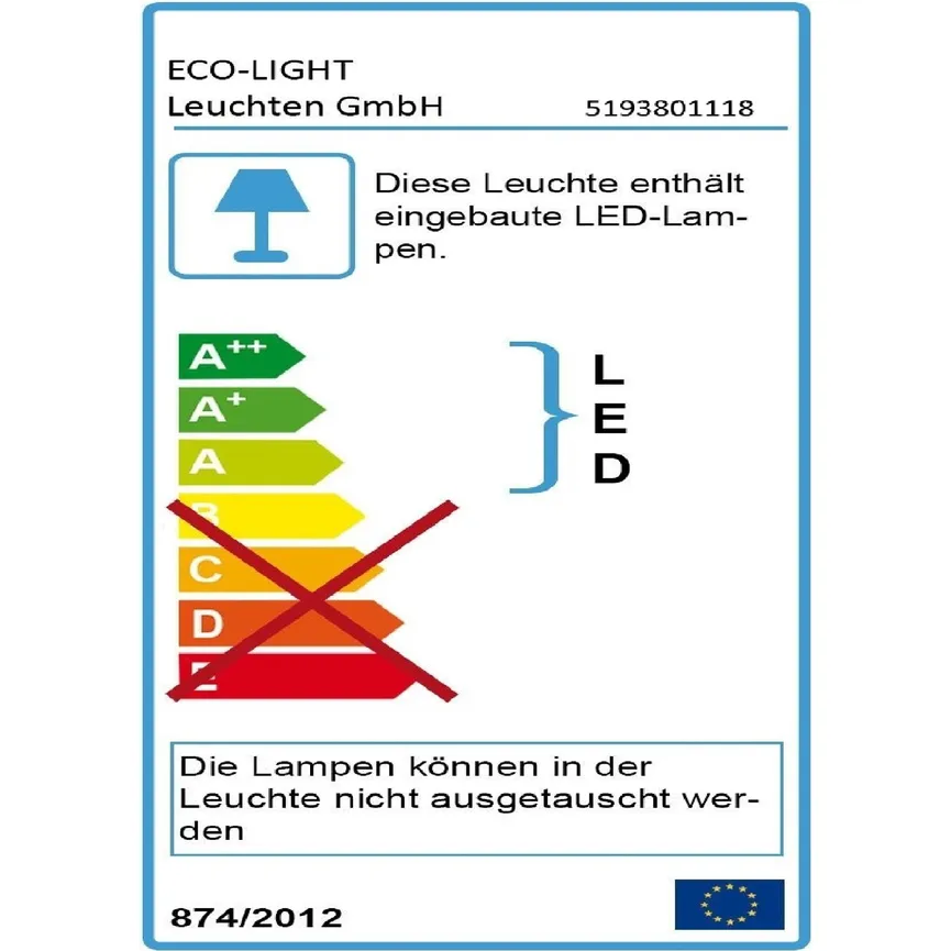 Außenwandleuchte "Cuba" energielabel