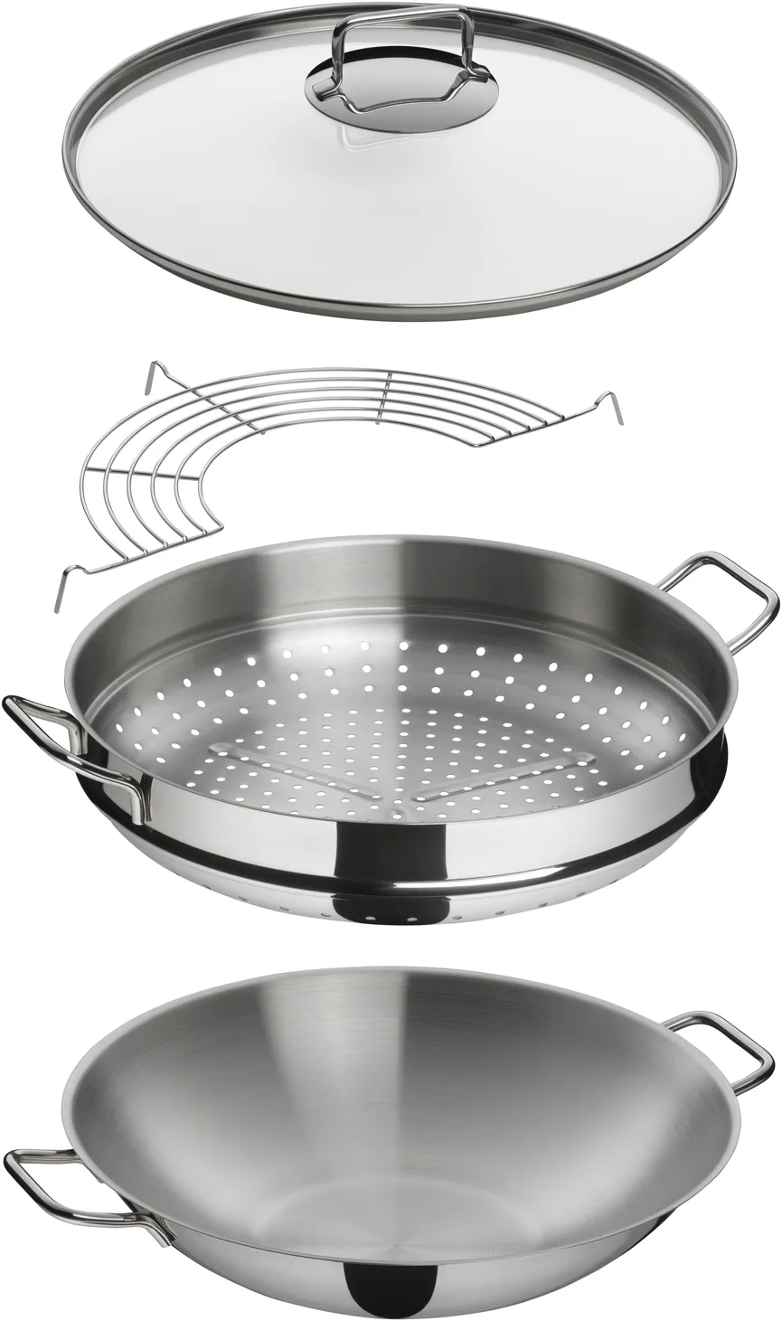 Wok-Set "Macao" 4-tlg. silber detail