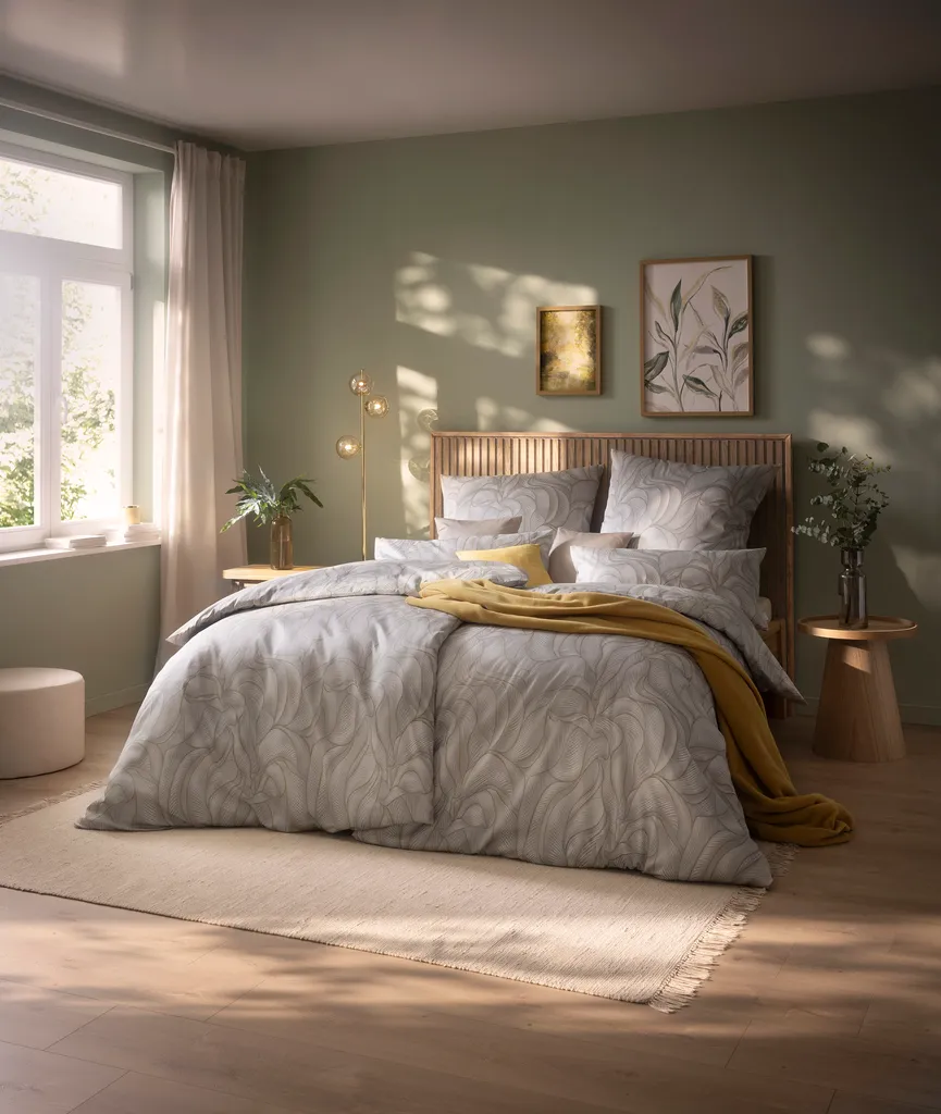 Satin-Bettw. Hilda 135x200 milieu