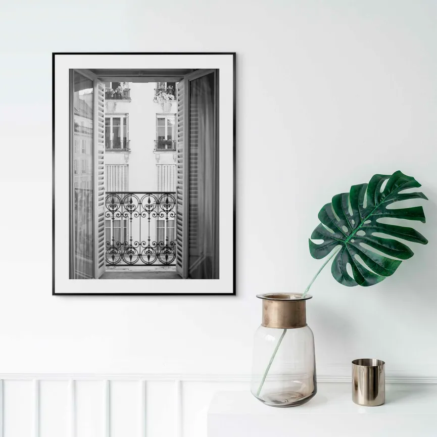 Bild gerahmt "Classic Balcony" milieu