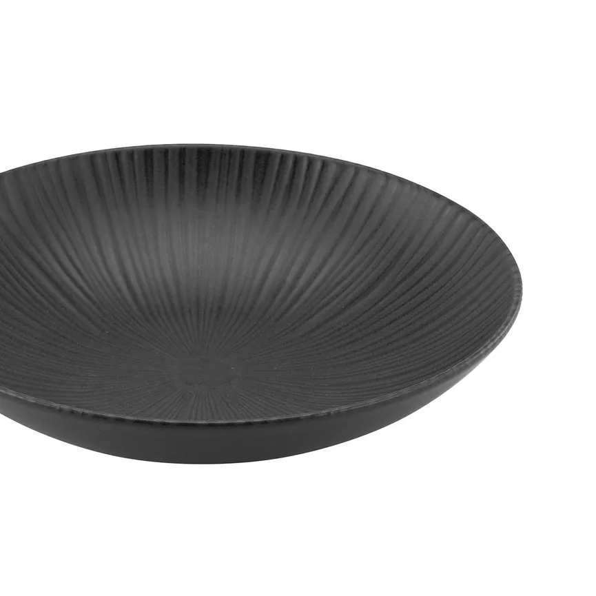 Suppenteller "Vesuvio" schwarz detail
