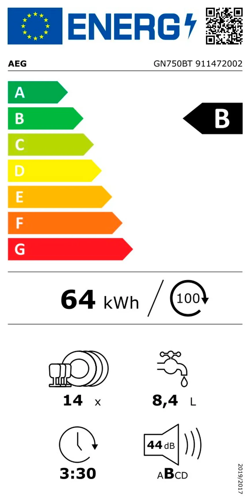AEG Geschirrspüler energielabel