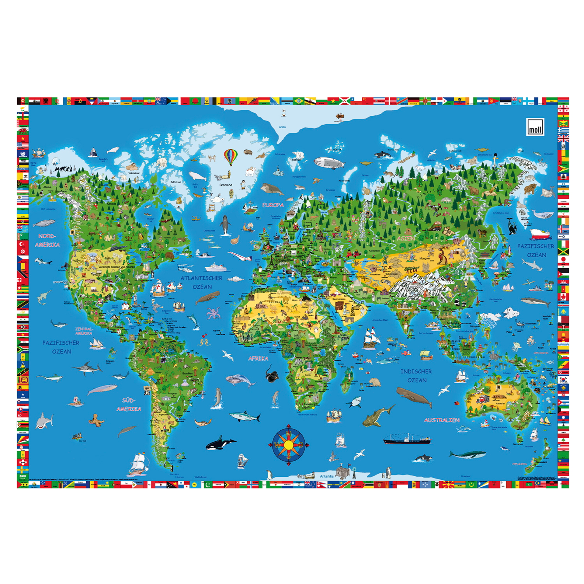 Schreibunterlage Weltkarte material_farbe