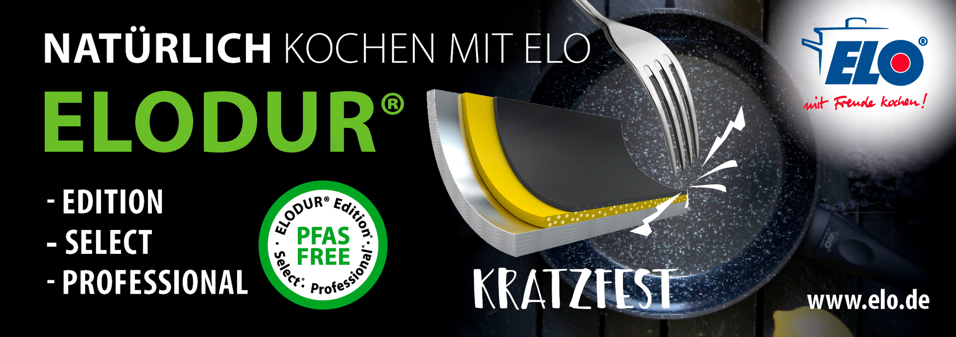 Bratpfanne Relief Elodur 32 cm funktion